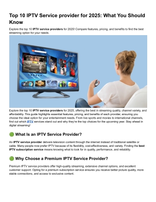 Top 10 IPTV Service provider for 2025_ What You Should Know