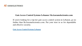 Gate Access Control Systems Lebanon  Ke.karamelectronics.com