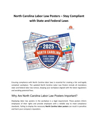 2025 North Carolina Labor Law Posters – State & Federal Compliance