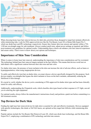 Home Laser Hair Removal Devices for Dark Skin