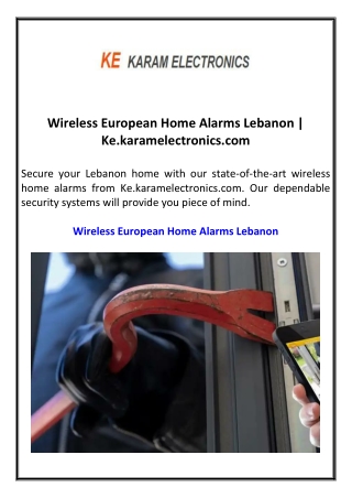 Wireless European Home Alarms Lebanon  Ke.karamelectronics.com