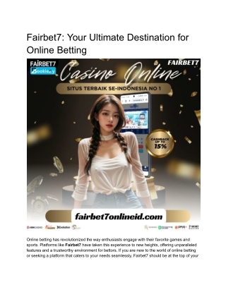 Fairbet7_ Your Ultimate Destination for Online Betting