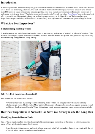How Pest Inspections in Newark Can Save You Money inside the Long Run