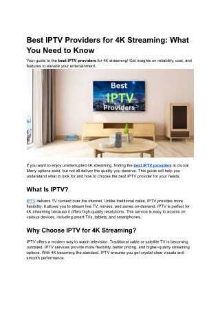 Best IPTV Providers for 4K Streaming_ What You Need to Know