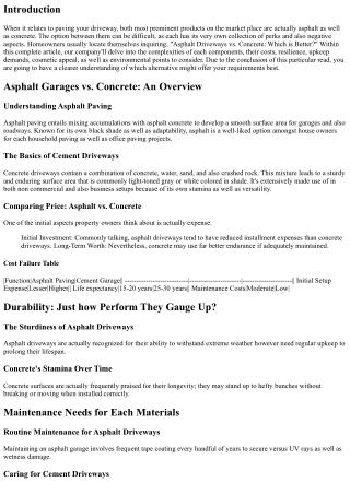 Asphalt Driveways vs. Concrete: Which is Better?