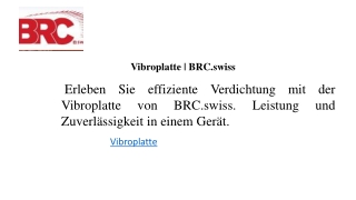 Vibroplatte  BRC.swiss