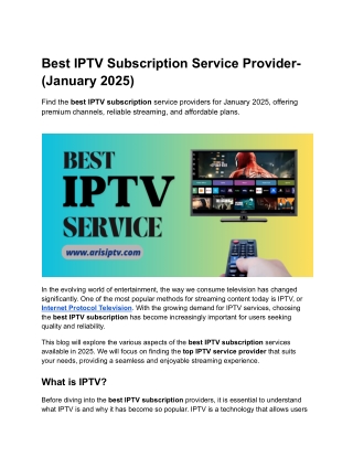Best IPTV Subscription Service Provider- (January 2025)