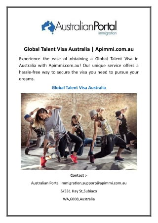 Global Talent Visa Australia | Apimmi.com.au