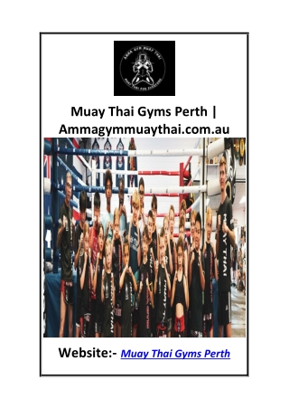 Muay Thai Gyms Perth  Ammagymmuaythai.com.au