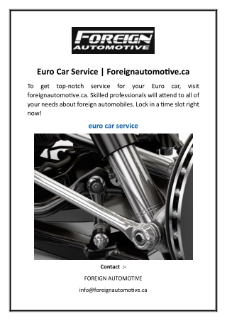 Euro Car Service | Foreignautomotive.ca