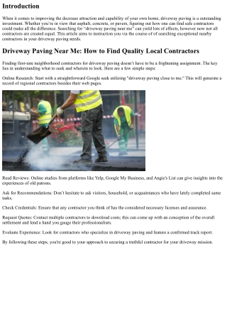 Driveway Paving Near Me: How to Find Quality Local Contractors