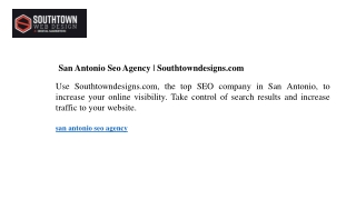 San Antonio Seo Agency  Southtowndesigns.com