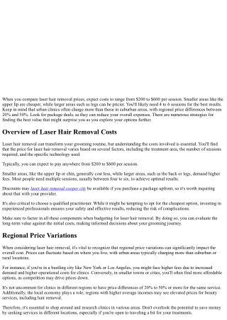 Comparing Prices for Laser Hair Removal