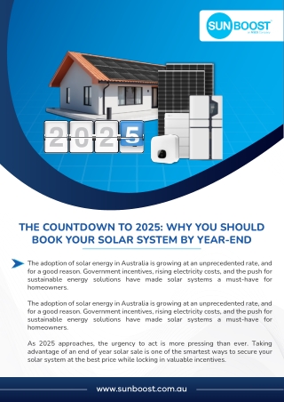 The Countdown to 2025 Why You Should Book Your Solar System by Year-End