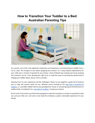 How to Transition Your Toddler to a Bed