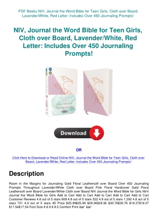 PDF Books NIV  Journal the Word Bible for Teen Girls  Cloth over Board  LavenderWhite  Red Letter In