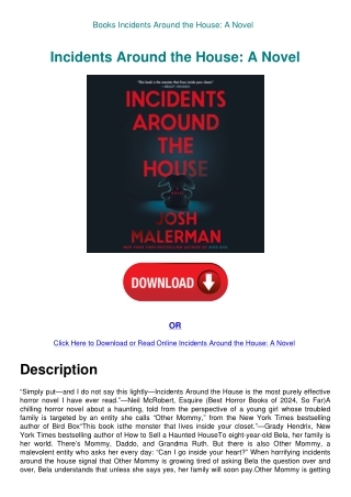 Books Incidents Around the House A Novel