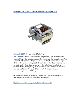 Garland G02667-1 3-Heat Switch _ PartsFe UK