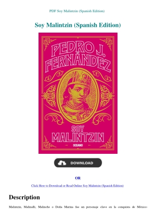 PDF Soy Malintzin (Spanish Edition)