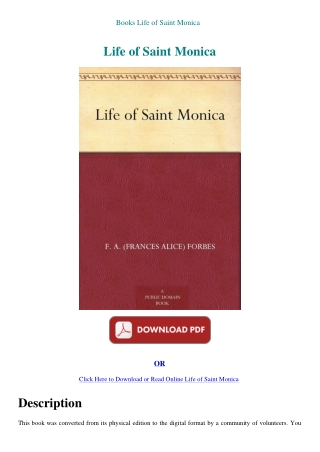 Books Life of Saint Monica