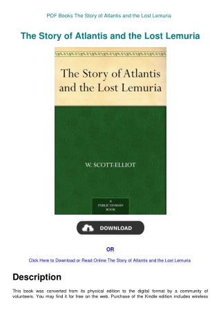 PDF Books The Story of Atlantis and the Lost Lemuria