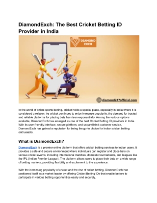 DiamondExch_ The Best Cricket Betting ID Provider in India