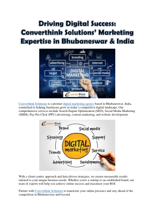 Driving Digital Success Converthink Solutions’ Marketing Expertise in Bhubaneswar & India-compressed