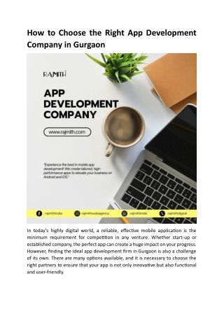 App Development Company in Gurgaon