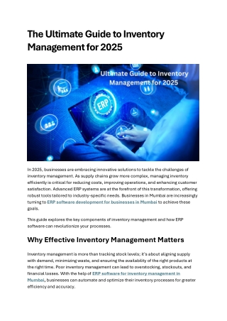 The Ultimate Guide to Inventory Management for 2025