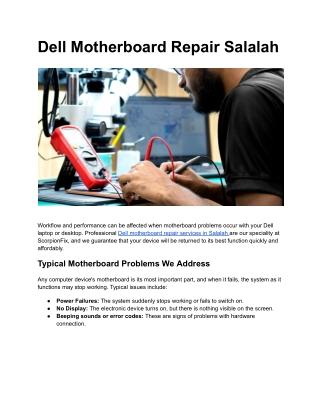 Dell Motherboard Repair Salalah