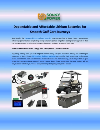 Dependable and Affordable Lithium Batteries for Smooth Golf Cart Journeys