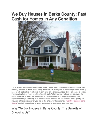 We Buy Houses in Berks County_ Fast Cash for Homes in Any Condition