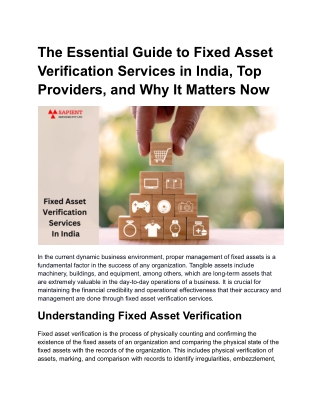 The Essential Guide to Fixed Asset Verification Services in India, Top Providers, and Why It Matters Now