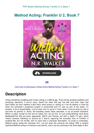 PDF Books Method Acting Franklin U 2  Book 7