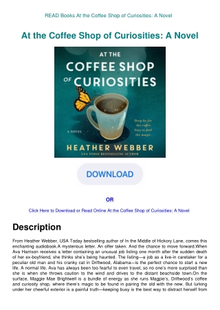 READ Books At the Coffee Shop of Curiosities A Novel