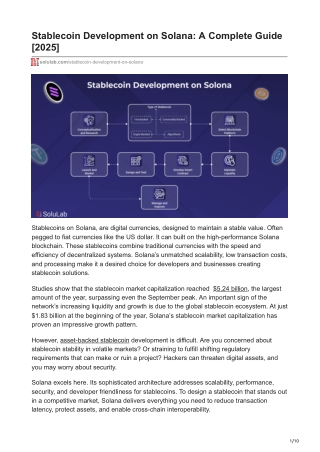 Stablecoin Development on Solana A Complete Guide 2025