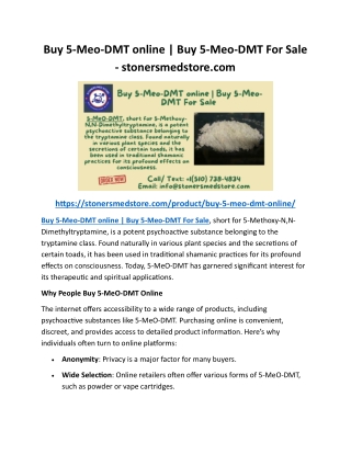 Buy 5-Meo-DMT online Buy 5-Meo-DMT For Sale - stonersmedstore