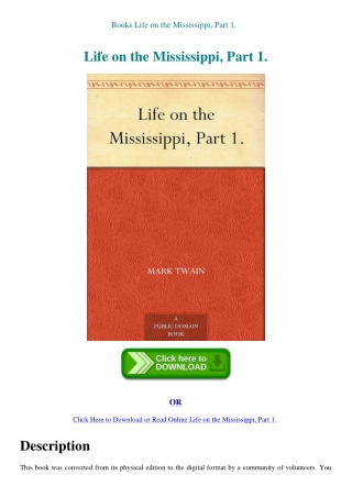 Books Life on the Mississippi  Part 1.