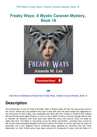 PDF Books Freaky Ways A Mystic Caravan Mystery  Book 18