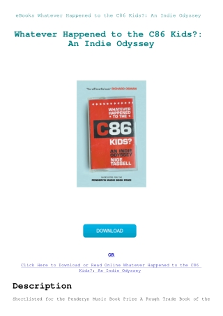 eBooks Whatever Happened to the C86 Kids An Indie Odyssey