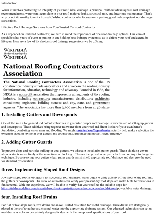Effective Roof Drainage Solutions from Your Trusted Carlsbad Contractor