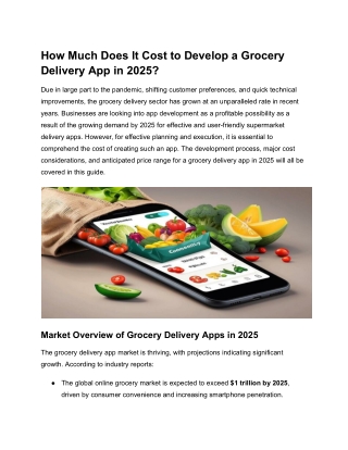 How Much Does It Cost to Develop a Grocery Delivery App in 2025