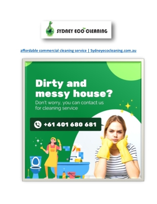 affordable commercial cleaning service | Sydneyecocleaning.com.au