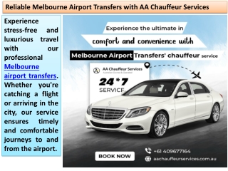 Reliable Melbourne Airport Transfers with AA Chauffeur Services