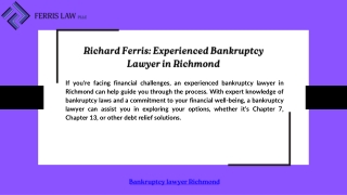 Richard Ferris: Experienced Bankruptcy Lawyer in Richmond