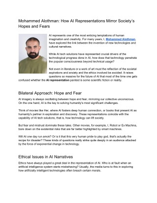 Mohammed Alothman How AI Representations Mirror Society’s Hopes and Fears