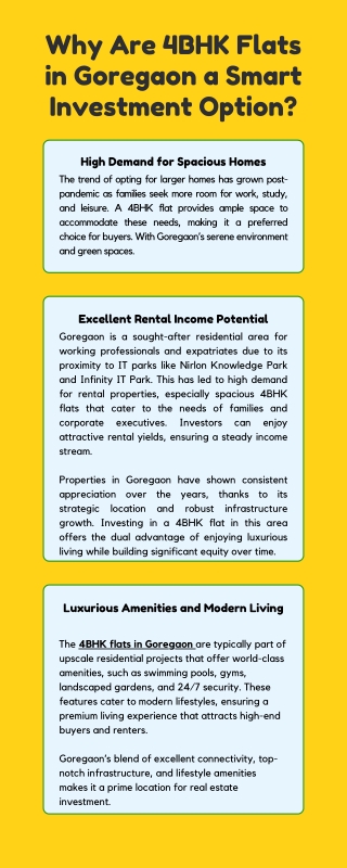 Why Are 4BHK Flats in Goregaon a Smart Investment Option?