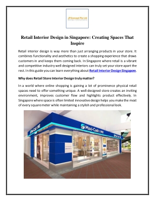 Retail Interior Design in Singapore - Creating Spaces That Inspire