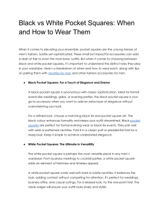 Black vs White Pocket Squares_ When and How to Wear Them