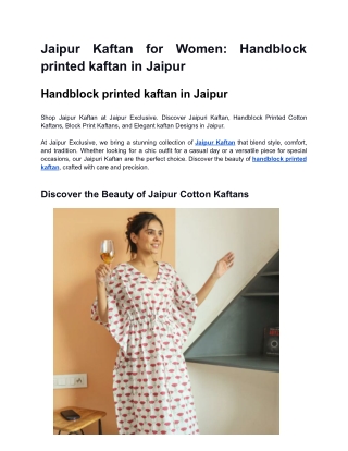 Jaipur Kaftan for Women_ Handblock printed kaftan in Jaipur